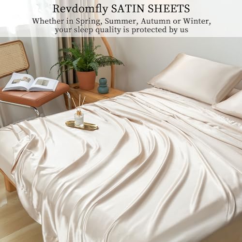 Luxury Gold Satin Queen Bed Sheet Set