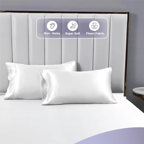 Rose Pink Silk Satin Queen Bed Set, 4pcs