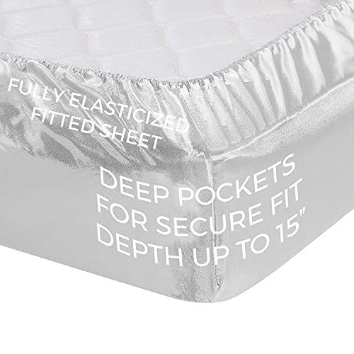 Luxury Purple Satin Cal-King Bed Sheet Set