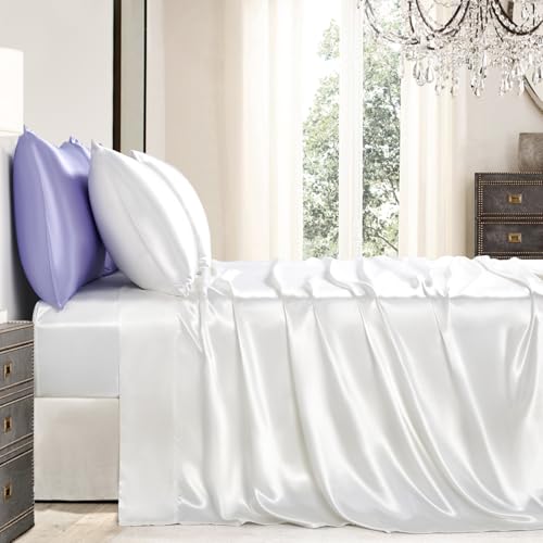 Luxury Satin Queen Bed Sheet Set - 4 Pieces