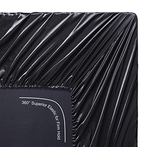 Queen Silk Satin Bed Sheet Set - 4 Pieces