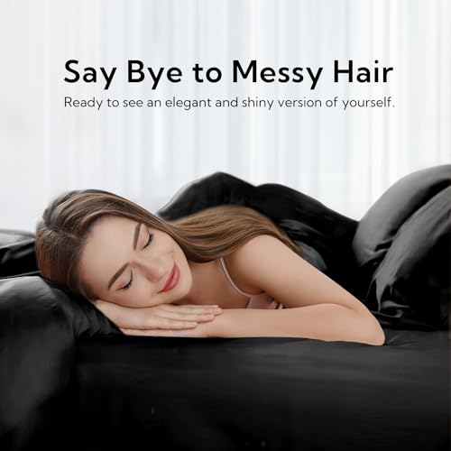 Luxury Satin Queen Bed Set - 4 Pieces, Black