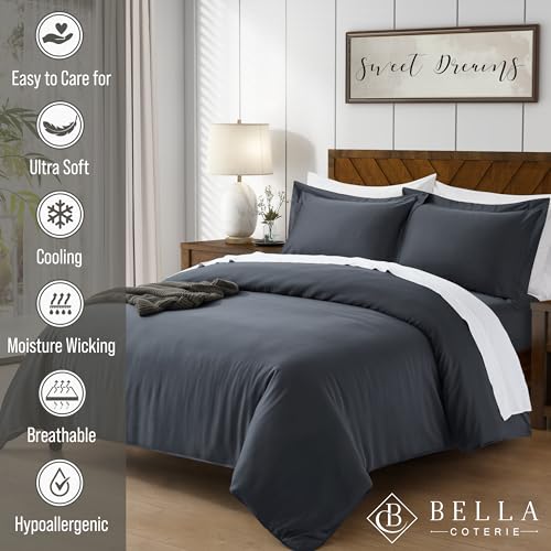 Luxury King Duvet Cover Set - Charcoal Gray