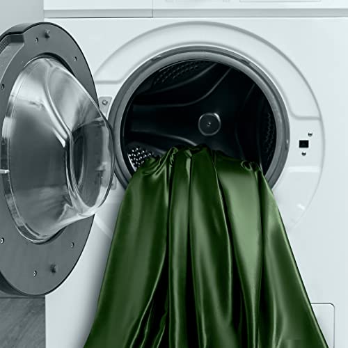 Emerald Green Satin Queen Bed Linen Set