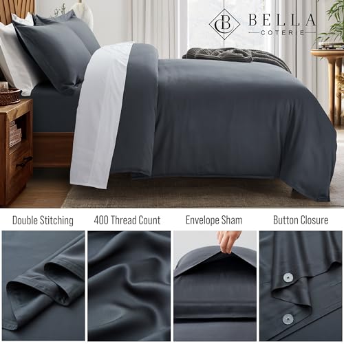 Luxury King Duvet Cover Set - Charcoal Gray