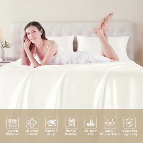 Cibhlea King Size Satin Sheet Set - 4 Pieces