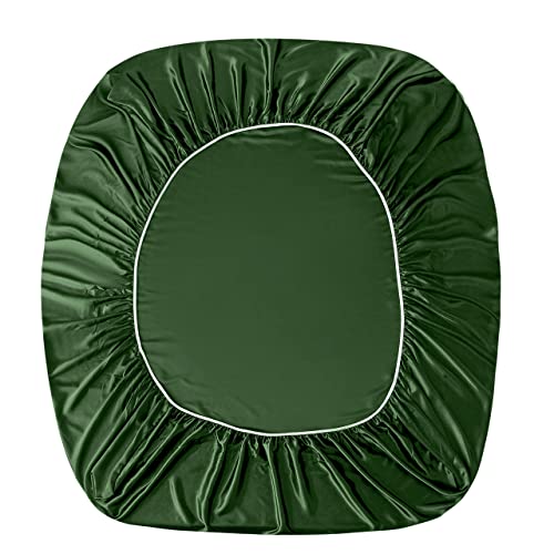Emerald Green Satin Queen Bed Linen Set