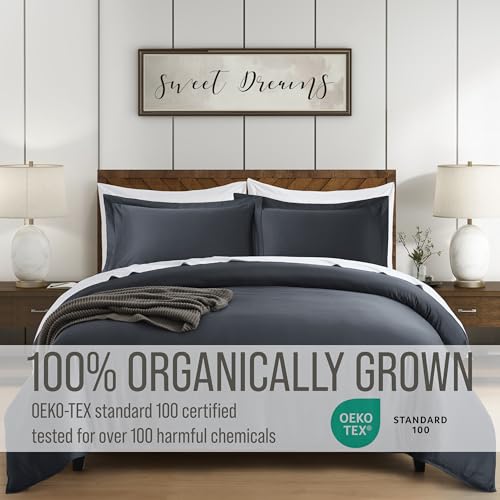 Luxury King Duvet Cover Set - Charcoal Gray