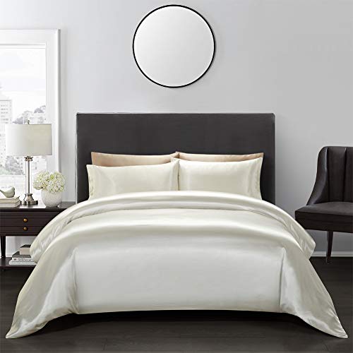 Luxury Satin King Duvet Cover Set - Off White
