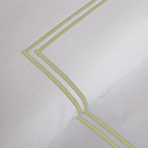 Luxury Egyptian Cotton Embroidered Duvet Set, Queen Sage