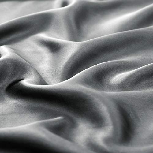 TREELY 6-Piece Silky Grey Satin Queen Bed Set