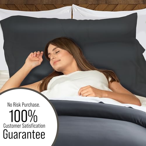 Luxury King Duvet Cover Set - Charcoal Gray