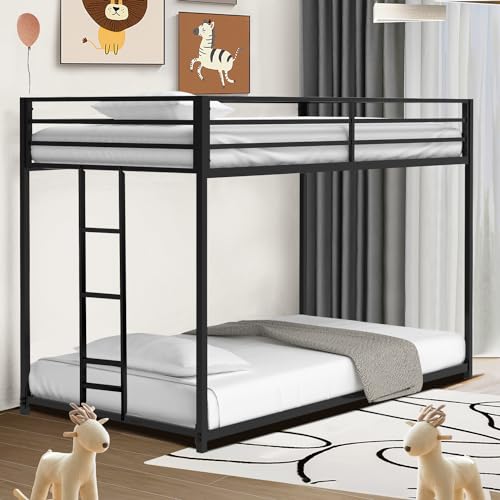 LifeSky Black Twin Over Twin Bunk Bed
