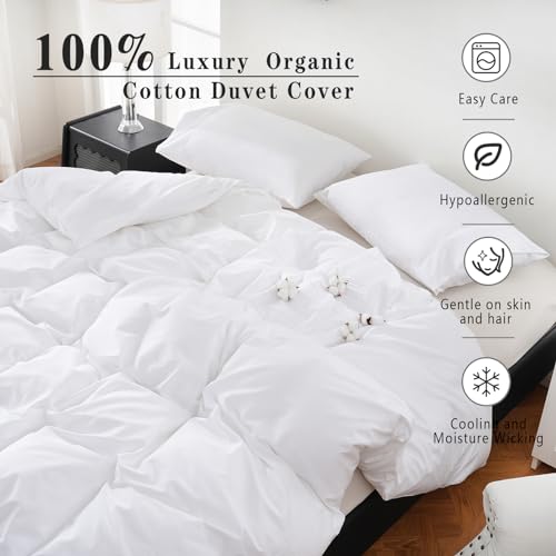 Organic Cotton King Duvet Cover Set - White
