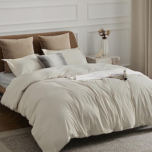 Bedsure California King Linen Duvet Cover Set