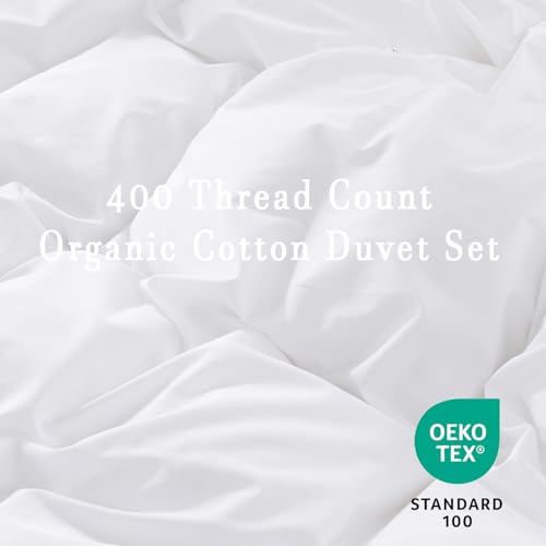 Organic Cotton King Duvet Cover Set - White