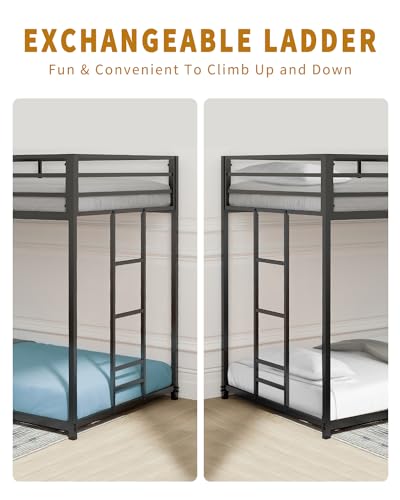 LifeSky Black Twin Over Twin Bunk Bed