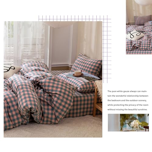 Luxury Pink Plaid Queen Bedding Set - 3 Pieces