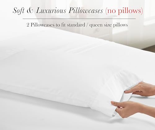 Luxury Egyptian Cotton Queen Pillow Cases - Set of 2