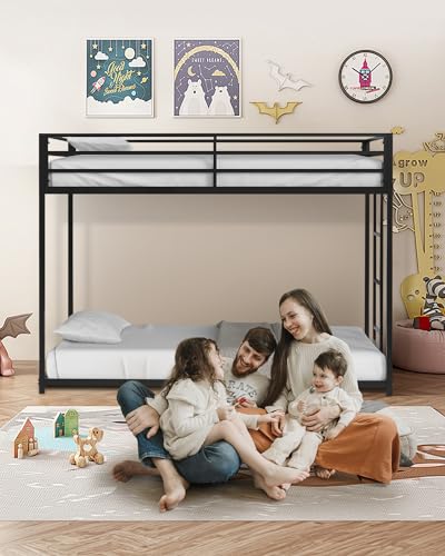 LifeSky Black Twin Over Twin Bunk Bed