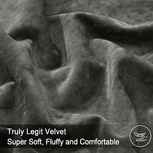 Luxury Velvet King Duvet Cover Set - Dark Grey