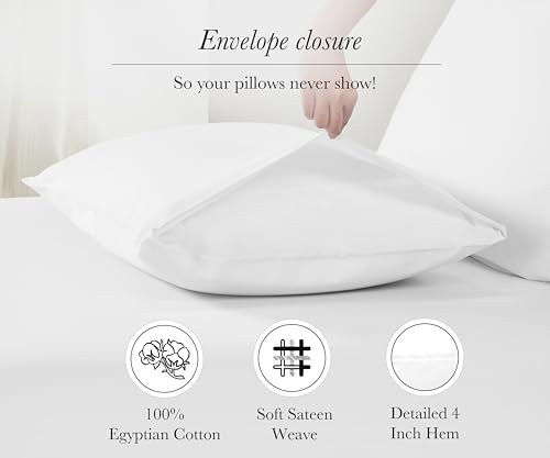 Luxury Egyptian Cotton Queen Pillow Cases - Set of 2