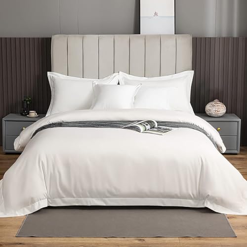 Luxury Queen Duvet Cover - Egyptian Cotton White