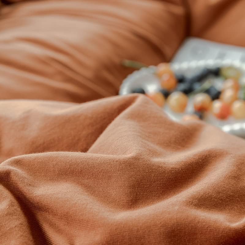 Pumpkin Jersey Knit Cotton Duvet Cover Set