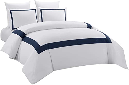 Luxury Navy Microfiber 3-Piece Duvet Cover Set