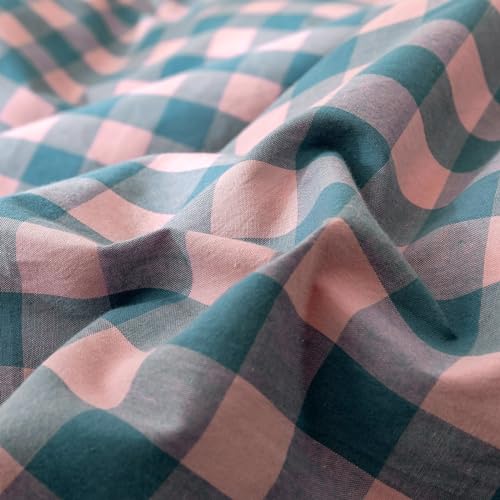 Luxury Pink Plaid Queen Bedding Set - 3 Pieces