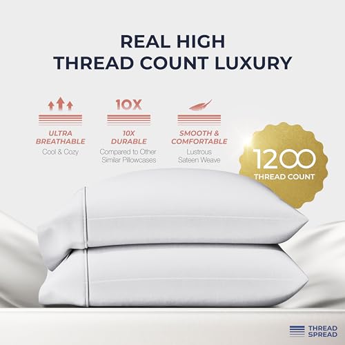 Luxury 100% Egyptian Cotton Pillowcase Set of 2