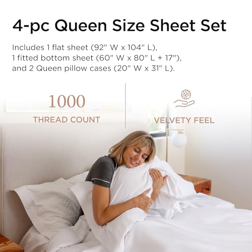 Luxury 1000 Thread Count Supima Cotton Queen Sheet Set