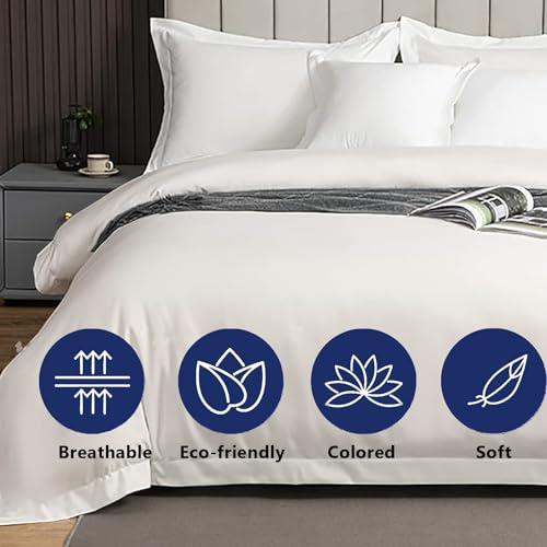 Luxury Queen Duvet Cover - Egyptian Cotton White