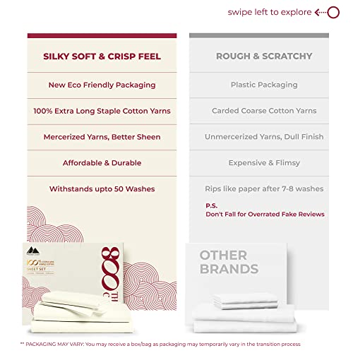 Mayfair Linen Egyptian Cotton Queen Bed Set - Ivory