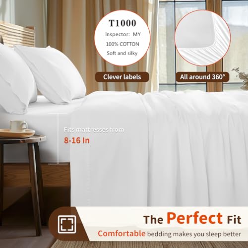 Luxurious 1000 Thread Count Egyptian Cotton Queen Bed Set