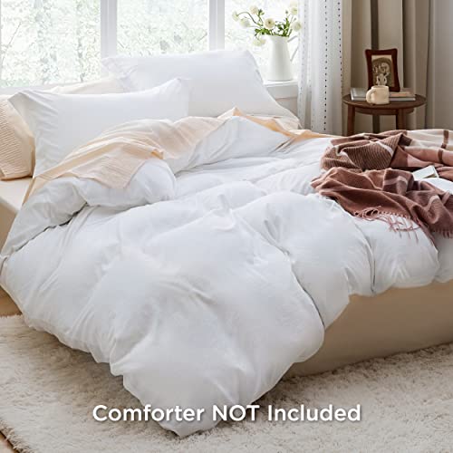 Bedsure Soft White California King Duvet Set