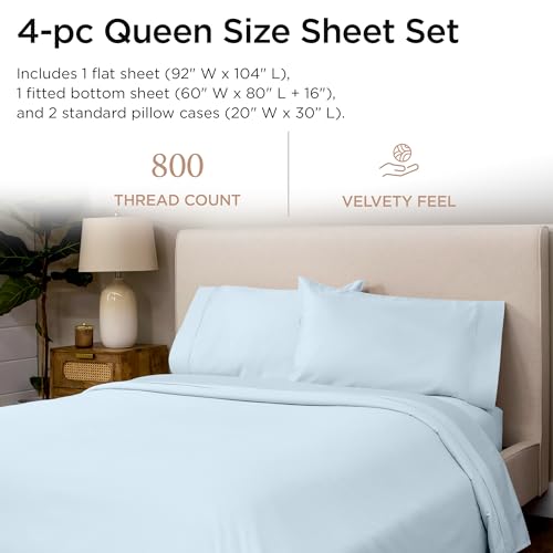 Luxury 800 Thread Count Queen Cotton Bed Set