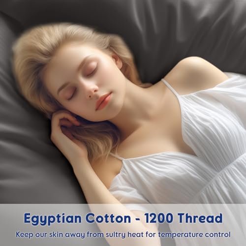 Luxury 100% Egyptian Cotton Bed Sheet Set - Dark Grey