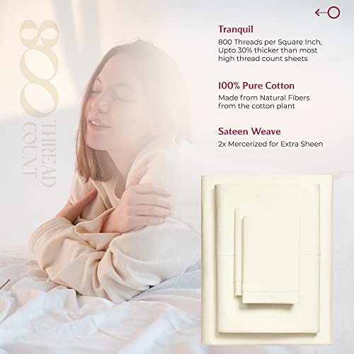 Mayfair Linen Egyptian Cotton Queen Bed Set - Ivory