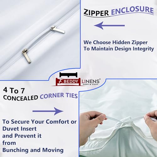 Luxury Queen Duvet Cover - Egyptian Cotton White