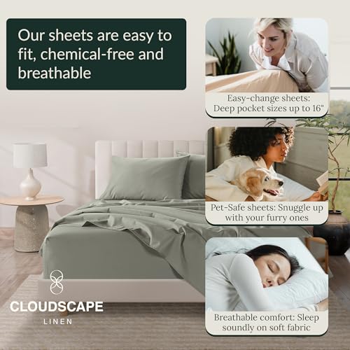 Luxury Silver Egyptian Cotton Queen Sheet Set