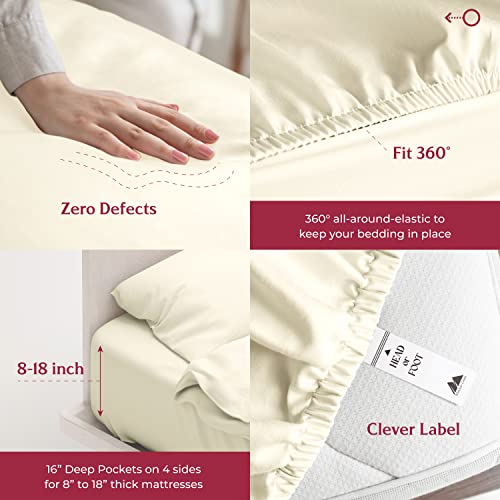 Mayfair Linen Egyptian Cotton Queen Bed Set - Ivory