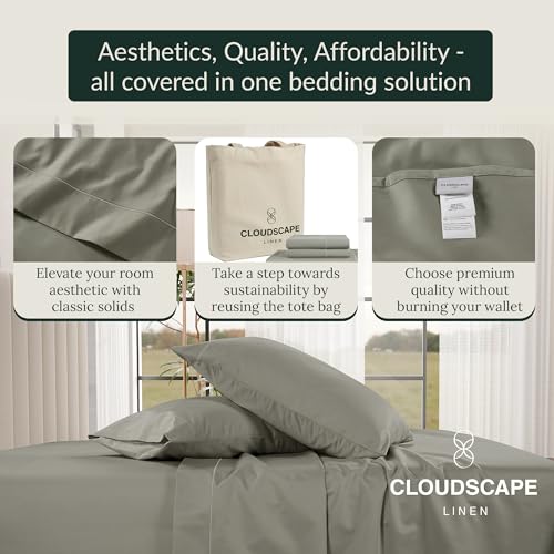 Luxury Silver Egyptian Cotton Queen Sheet Set