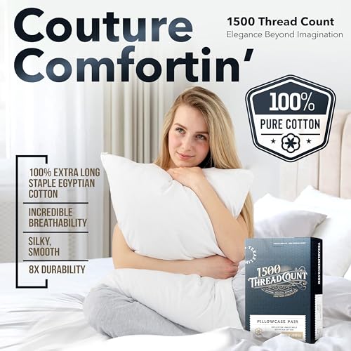 Egyptian Cotton King Size Pillowcase Set - White