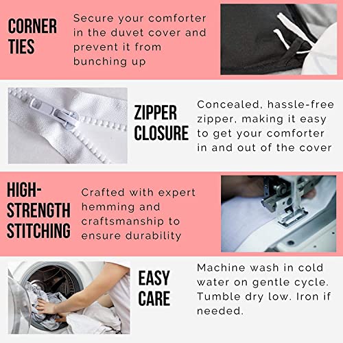 Premium Egyptian Cotton King Duvet Cover Set - White