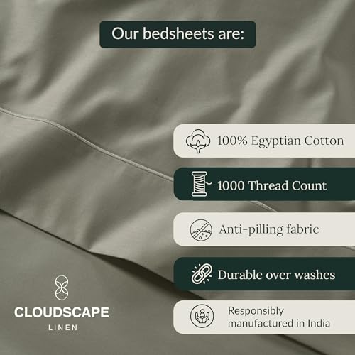 Luxury Silver Egyptian Cotton Queen Sheet Set