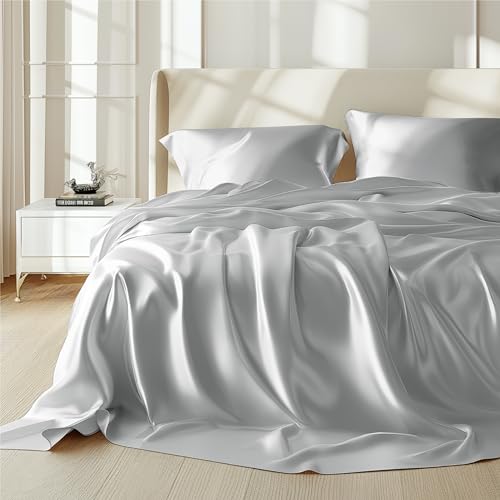 Luxury Satin Queen Bed Sheet Set - 4 Pcs