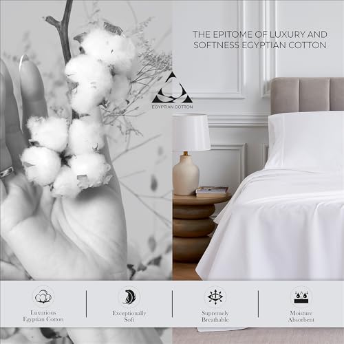 Luxury Egyptian Cotton King Sheet Set - White
