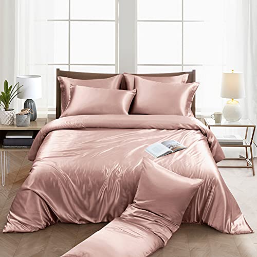 Luxury Satin Duvet Cover Set in Champagne