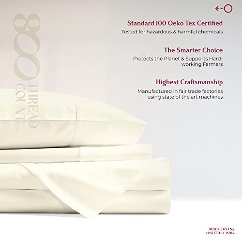 Mayfair Linen Egyptian Cotton Queen Bed Set - Ivory